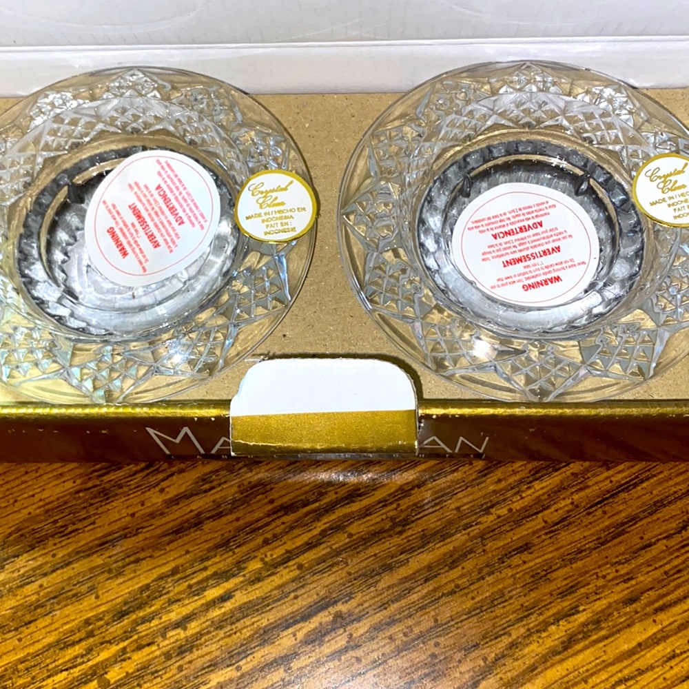 Set of 2 Moonlight CRYSTAL Candle holders